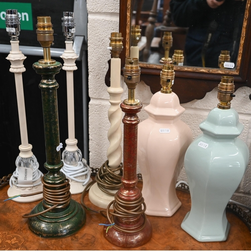 534 - Seven various table lamps