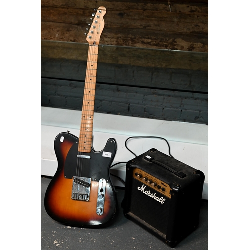 539 - A Fender Squier Telecaster Silver Series electric guitar to/w a Marshall MG Series 10CD amplifier (2... 