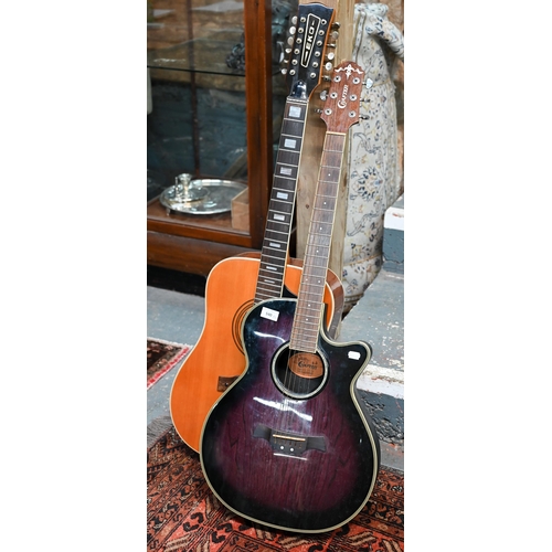 540 - A Crafter FX550 EQ semi-acoustic guitar, to/w a Chittara Eko Ranger 12 twelve-string guitar (unstrun... 