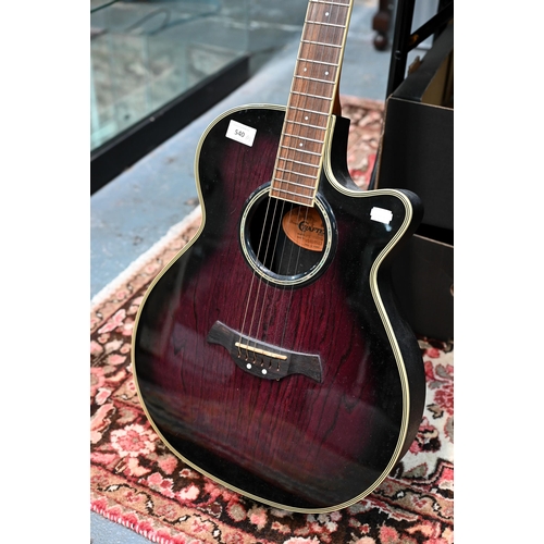 540 - A Crafter FX550 EQ semi-acoustic guitar, to/w a Chittara Eko Ranger 12 twelve-string guitar (unstrun... 