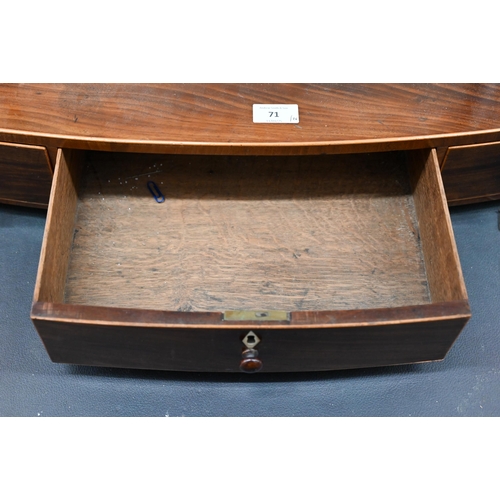 71 - A 19th century mahogany framed toiled mirror on three drawer platform base (a/f) 68 cm w x 25 cm d x... 