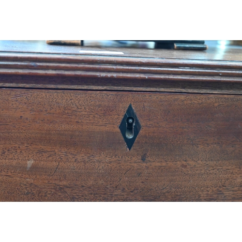 85 - A George III mahogany chest of four long graduating drawers raised on shaped bracket feet (a/f) 75 c... 