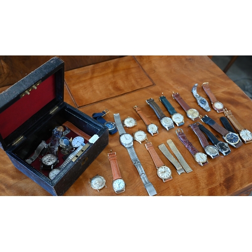 275 - A quantity of assorted gents wristwatches circa 1950's and later incl. Rotary; Timex; Waltahm; Rone;... 