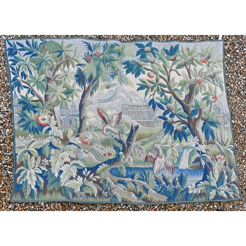 288 - Two French de Halluin tapestry panels/wall hangings - Foret de Chairmarais, 180 x 92cm; Verdure Colv... 