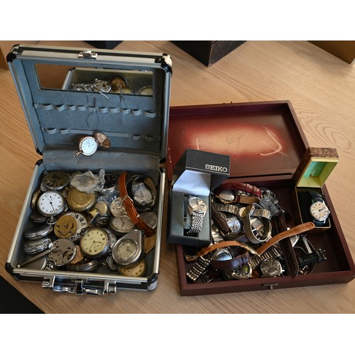 276 - An assortment of old fob/pocket watches and wristwatches, various makes and conditions, many a/f (tw... 