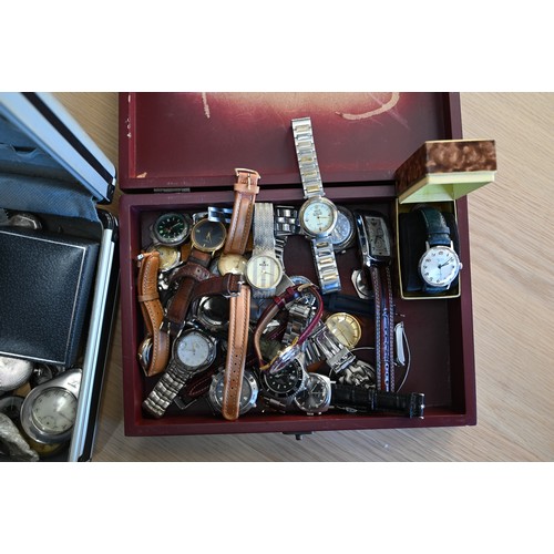 276 - An assortment of old fob/pocket watches and wristwatches, various makes and conditions, many a/f (tw... 