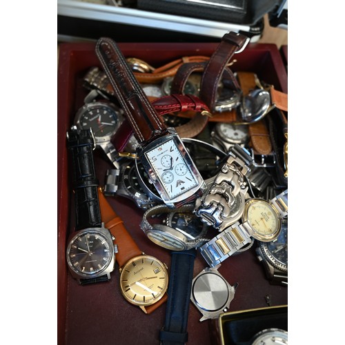 276 - An assortment of old fob/pocket watches and wristwatches, various makes and conditions, many a/f (tw... 