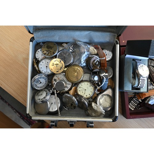 276 - An assortment of old fob/pocket watches and wristwatches, various makes and conditions, many a/f (tw... 