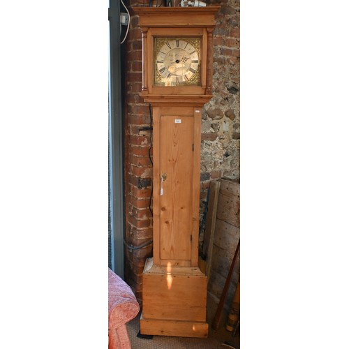 278 - John Coates, Cirencester, an 18th century pine 30hr longcase clock, the square brass dial with silve... 