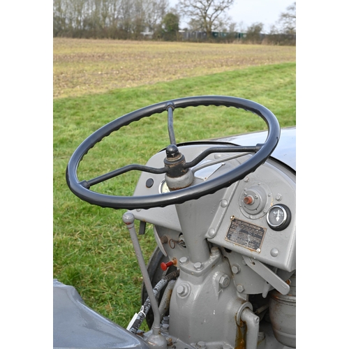 1 - A 1952 vintage Ferguson T20 diesel tractor, 2,300 cc, traditional grey paintwork, three point hydrau... 