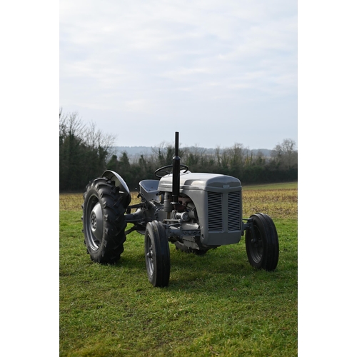 1 - A 1952 vintage Ferguson T20 diesel tractor, 2,300 cc, traditional grey paintwork, three point hydrau... 