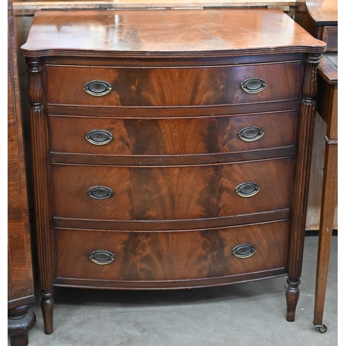 111 - A reproduction Georgian style mahogany four drawer chest,, 72 cm w x 47 cm d x 78 cm h to/w a late V... 