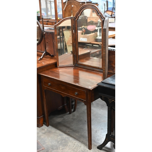 119 - A 19th century mahogany side table with single drawer, 78 cm w x 50 cm d x 68 cm h