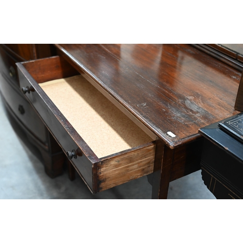 119 - A 19th century mahogany side table with single drawer, 78 cm w x 50 cm d x 68 cm h