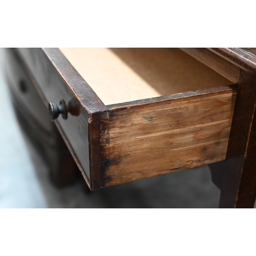 119 - A 19th century mahogany side table with single drawer, 78 cm w x 50 cm d x 68 cm h