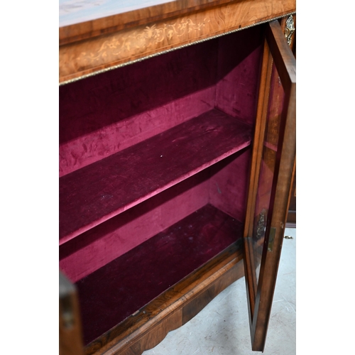 137 - A 19th century rosewood, walnut and marquetry inlaid pier cabinet with ormolou mounts, the pair of g... 