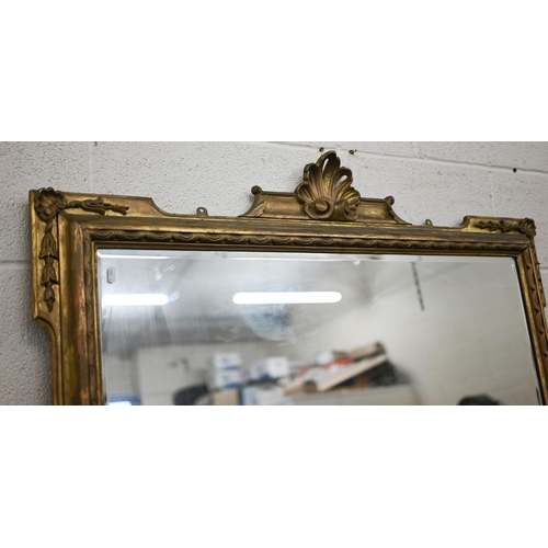 141 - A Victorian bevelled over-mantel mirror in decorative re-finished giltwood and gesso frame, 120 x 12... 