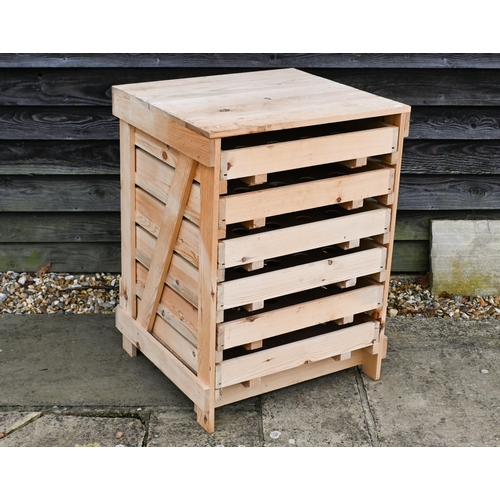 20 - A modern six drawer wooden apple store, 63 cm x 58 cm x 85 cm h