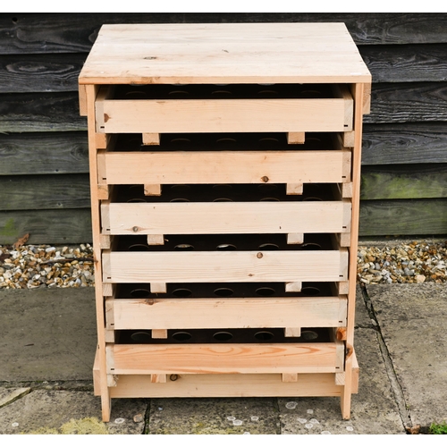 20 - A modern six drawer wooden apple store, 63 cm x 58 cm x 85 cm h