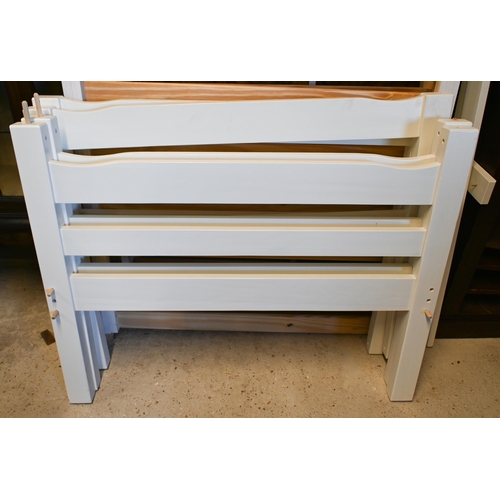 29 - A white finished Dunelm bunk bed frame 91cm inside width