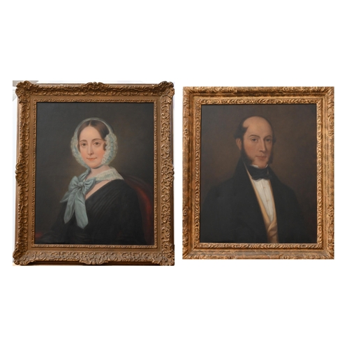 19th century English school - Pair of portraits of Mary and James Grant, oil on canvas, 61 x 50 cm (2)