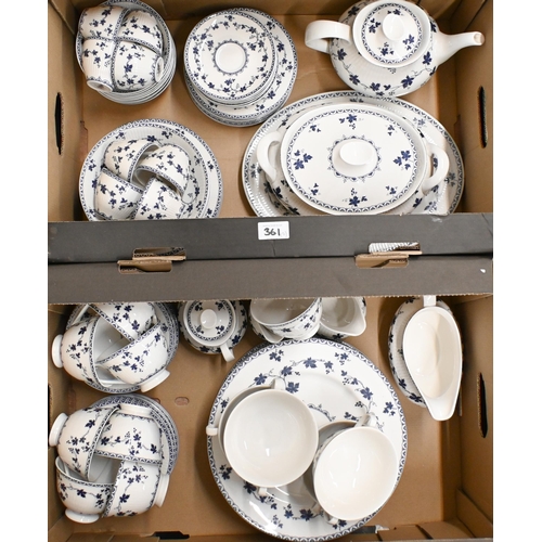 361 - A Royal Doulton 'Yorktown' dinner/coffee/tea service (90 pieces approx - 2 boxes)