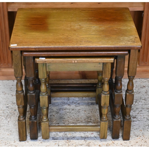 56 - A George III mahogany chest of three long graduated drawers, bone escutcheons, raised on shaped brac... 