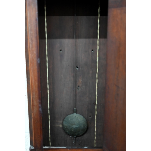 205 - A 19th century Scottish mahogany longcase clock, the glazed hood surmounted by three brass ho-ho bir... 