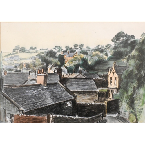 355 - Jasmine Bellott Costello - Venetian view, pen, ink and wash, 32 x 23 cm to/w John Keen - Rooftops, w... 