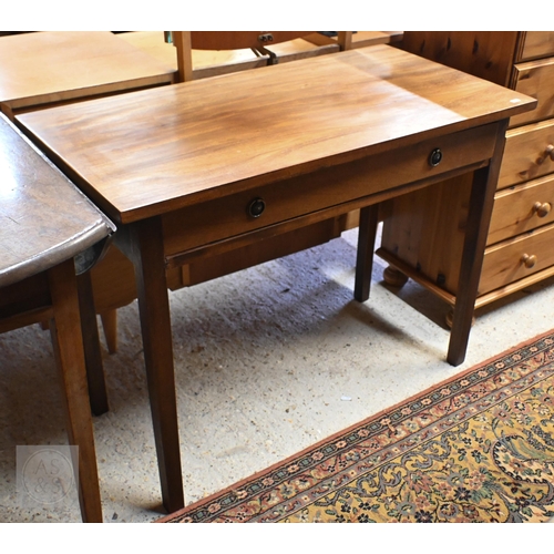 163 - A 19th century mahogany side table with single drawer c/w swing mirror and cane seated chair (3)