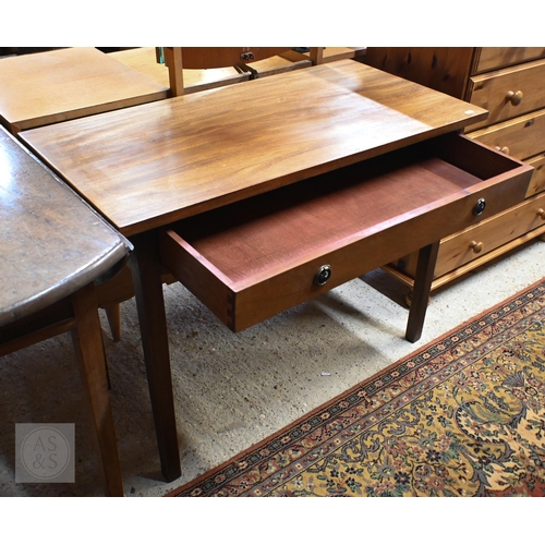 163 - A 19th century mahogany side table with single drawer c/w swing mirror and cane seated chair (3)