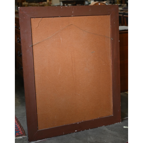 211 - Large rectangular wall mirror in imitation tortoiseshell and rosewood frame, 88 cm w x 110 cm h