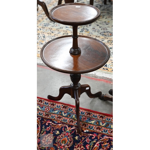 228 - A reproduction mahogany circular occasional table on turned columns and hairy goat leg supports, 36 ... 