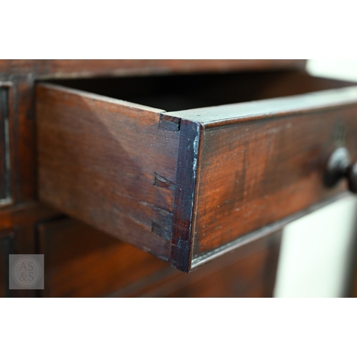 249 - A 19th century mahogany side cabinet with arrangement of eight drawers over panelled cupboards, 100 ... 