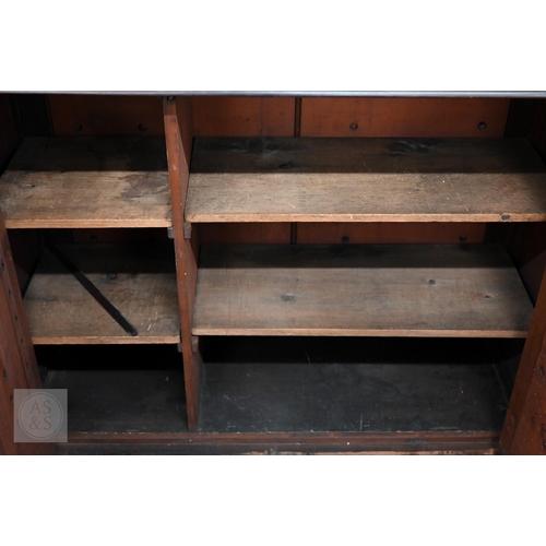 249 - A 19th century mahogany side cabinet with arrangement of eight drawers over panelled cupboards, 100 ... 