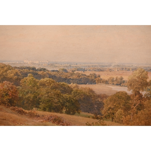 301 - Sutton Palmer - Windsor Castle from Coopers Hill, Berks, watercolour, signed, 35 x 53 cm