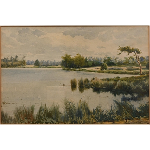 315 - H Hughes Richardson - The Mere, Elsted, Godalming, watercolour, signed, 21 x 33 cm (2)