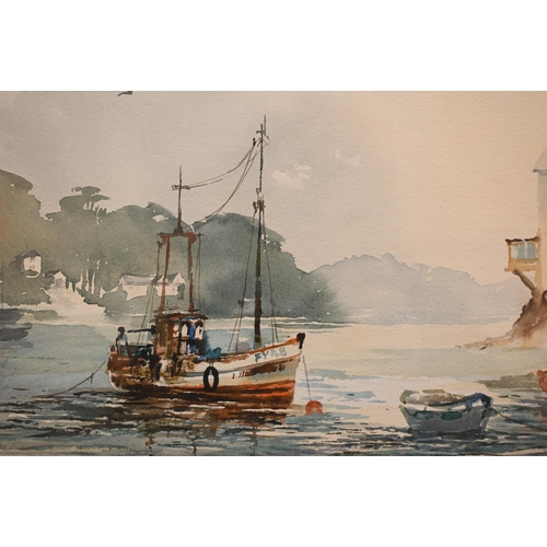 316 - Henry Charles Jarvis - A lake view, watercolour, signed, 23 x 30 cm to/w Renée Nash - 'Towards Bodin... 