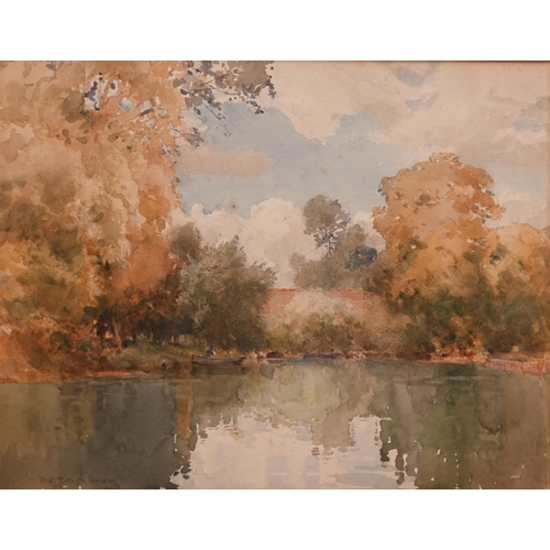 316 - Henry Charles Jarvis - A lake view, watercolour, signed, 23 x 30 cm to/w Renée Nash - 'Towards Bodin... 