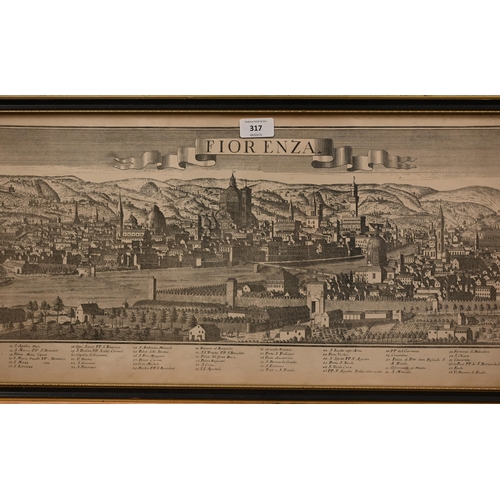 317 - A Prospect of Florence, after Werner, 30 x 86 cm