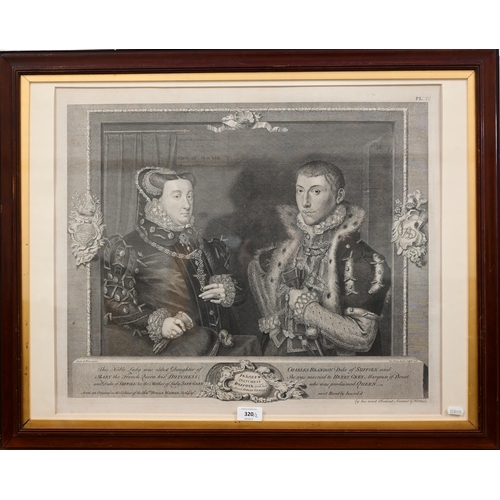 320 - Two 19th century engravings after George Vertue - plate IV - Frances Dutchess of Suffolk and her hus... 