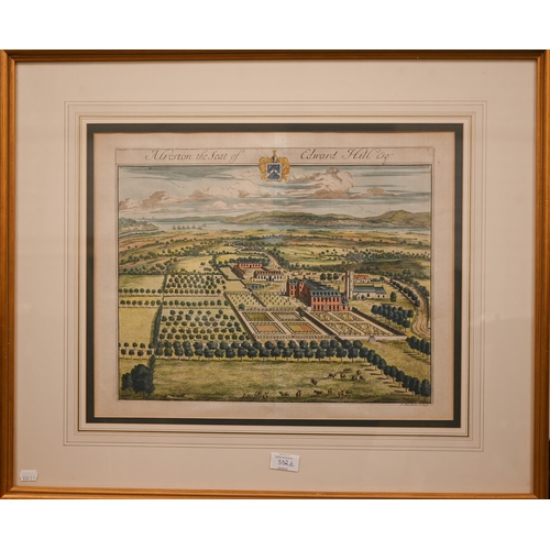 332 - Two hand-coloured architectural engravings - Alveston the Seat of Edward Hill, and Castle Howard, 38... 