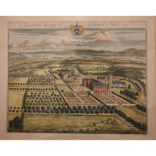 332 - Two hand-coloured architectural engravings - Alveston the Seat of Edward Hill, and Castle Howard, 38... 