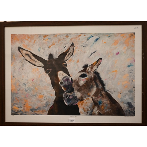 344 - Charlotte Gerrard - 'Selfie' and 'Donkey love', two limited edition giclee prints, pencil signed, 58... 