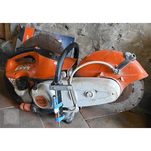 37 - A used Stihl TS410 petrol disc cutter to/w assorted extra discs, a/f