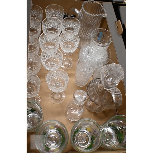 376 - A set of twelve Webb cut wine glasses to/w ten matching plates and four tumblers; lot also includes ... 