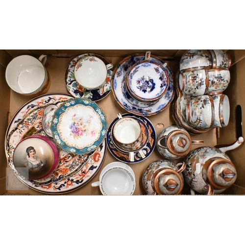 391 - Various ceramics and glass including 19th century and later Derby Imari wares, Crown Devon vase pain... 