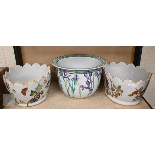 396 - Seven various Asian and other jardinieres, bowls and planters