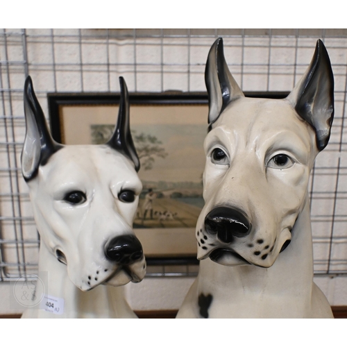 404 - Two large ceramic dogs (probably Great Danes), 84 cm high