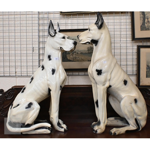 404 - Two large ceramic dogs (probably Great Danes), 84 cm high